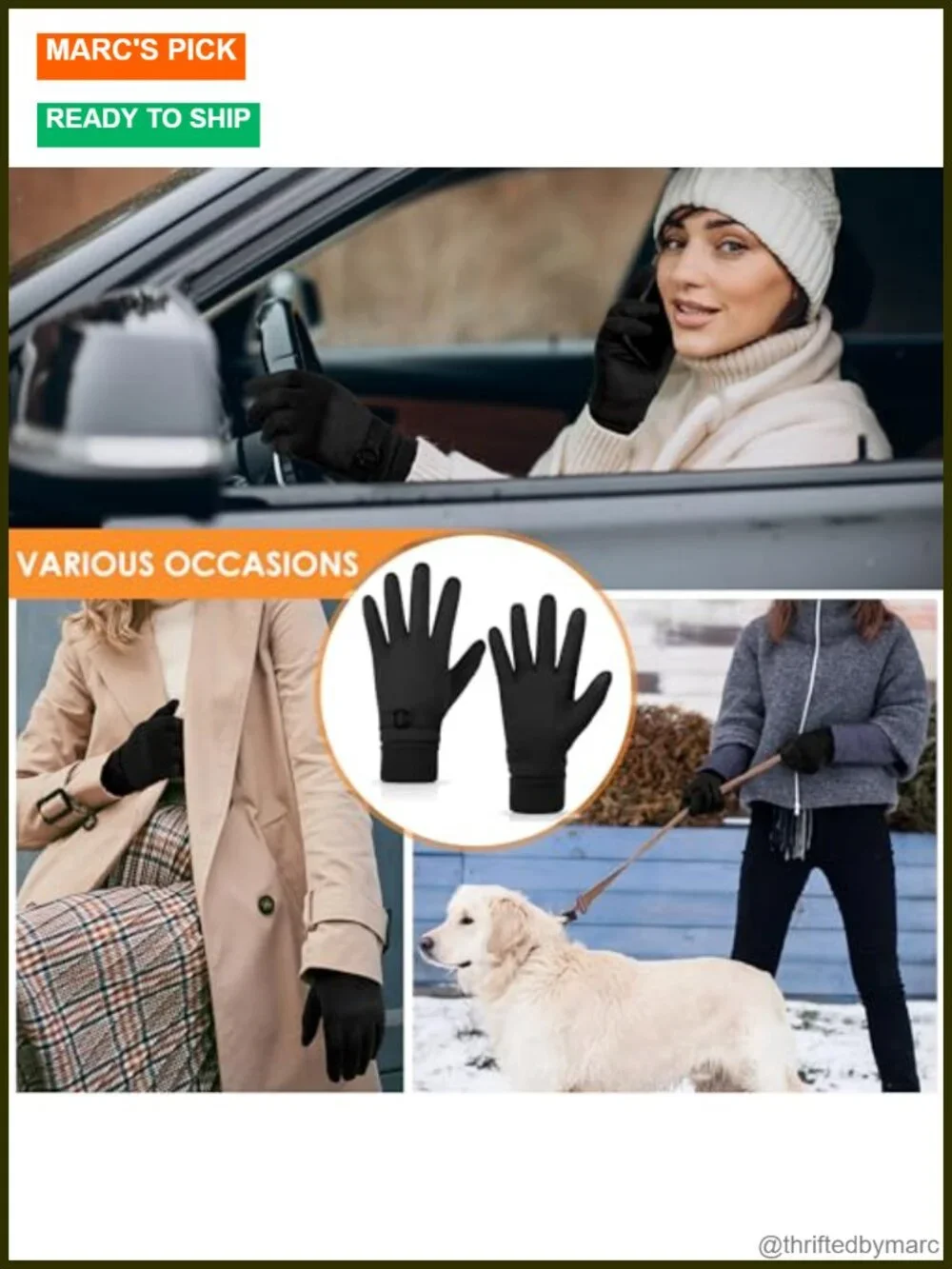 Thermal Fleece Lined Winter Gloves Touchscreen Compatible Gift